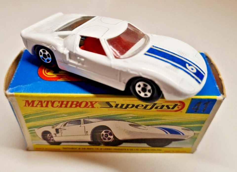 Matchbox Ford G.T. Racer RW 1-75 Nr. 41 mint turkise Base + OVP Box BELIEBT - Bild 2 von 4