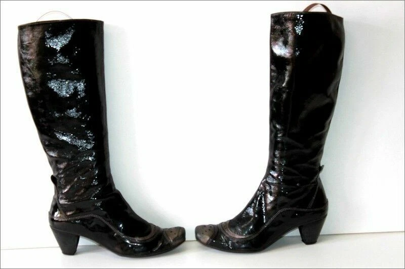 Bottes à Talons Hispanitas En Cuir Grainé Noir - Taille 37 | Chaussures Femme élégantes
