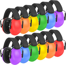 12 Pcs Kids Noise Cancelling Ear Muffs for Autism Concerts - Rainbow Colors