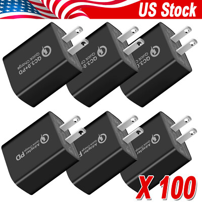 For iPhone 16 15 13 12 11 20W Fast Charger PD/USB-A+USB-C Wall Power Adapter Lot