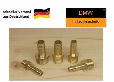 Schlauchtülle Fitting Tülle Stutzen Schlauchnippel 18" 3/8" 1/2" 1" Messing Zoll