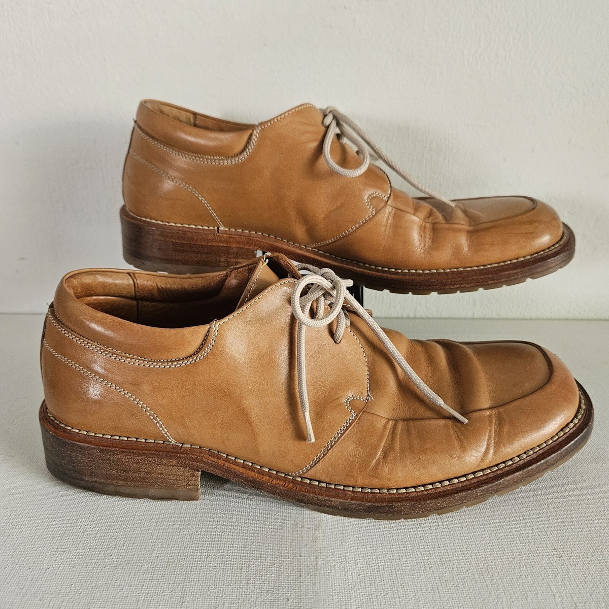 Burioni Brown Leather Lace Shoes Men Size EU 42 1/2 US 11.5  display picture 3