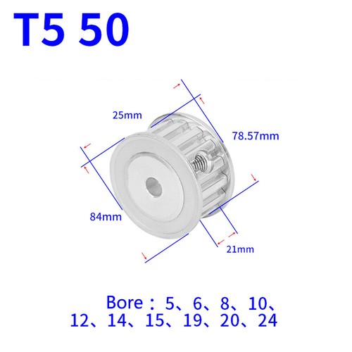 T5 12T-60T Timing Belt Pulley Pitch 5mm AF-type With Keyway Teeth Width 21mm - Picture 25 of 26