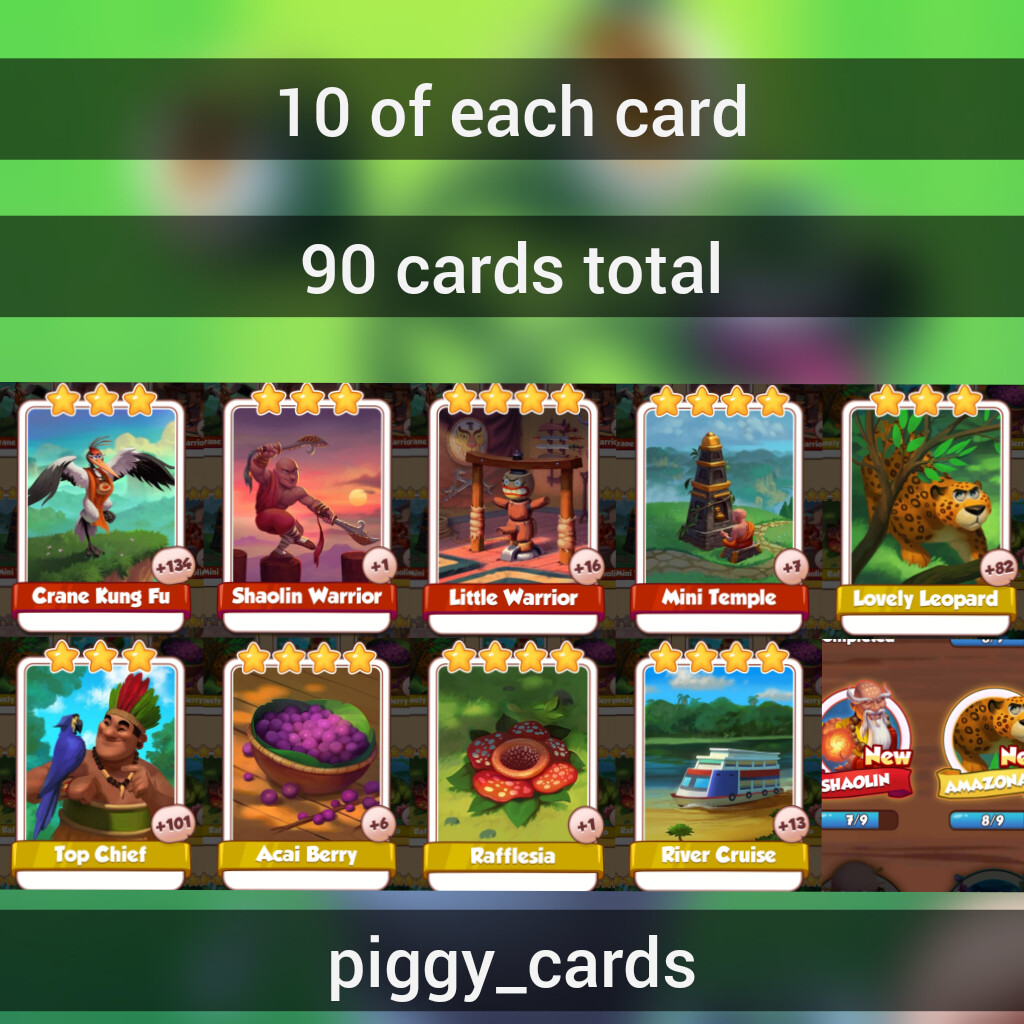 Купить 90 Rare Cards Shaolin Amazonas Sets Coin Master на Аукцион из  Америки с доставкой в Россию, Украину, Казахстан