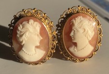 Orecchini Cammeo Filigrana Anni ‘50 Vintage