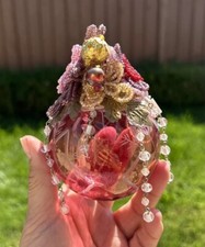 Katherine  s Collection Christmas Ornaments Blown Glass Etched Glass Vtg Round