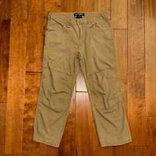 Hawx Pants Mens 35x28 Brown Cargo Khaki Tan 7 Pocket Ripstop Work Gear Knee