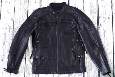Harley Davidson Mens Beginnings Reflective Vented Leather Jacket L