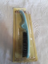 Vintage BlueHairbrush 4 Rows Black Bristles 9" Hair Brush Elegant Brand