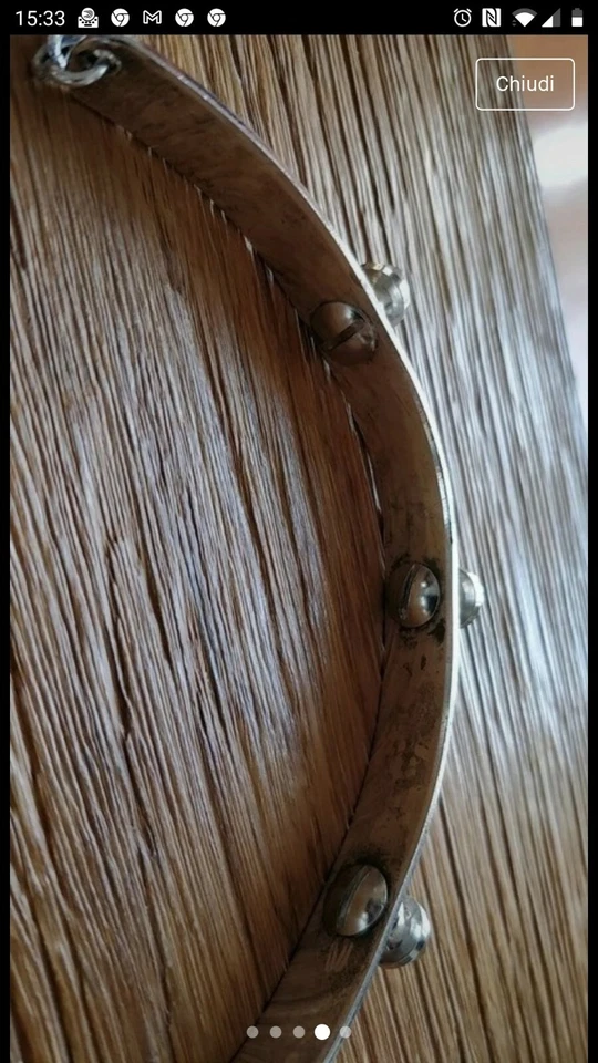 Collana collare di argento con punte di metallo - Immagine 4 di 4