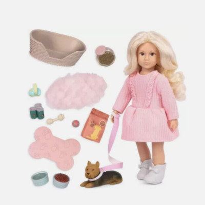 Lori Doll - Dafina's Pet Play Set   Mini Doll & Yorkie Dog Set 6'' Doll NEW