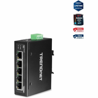 Trendnet 5-port Hardened Industrial Gigabit Din-rail Switch - 5 Ports -