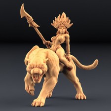 Princess on Panther Miniature D D DnD