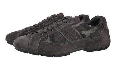 PRADA SNEAKERS SHOES 4E2854 GREY CAMOUFLAGE SUEDE