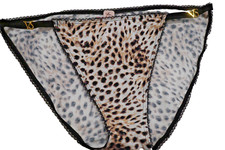 .VTG VICTORIA'S SECRET LEOPARD CHEETAH STRING BIKINI VS LOGO PANTY L