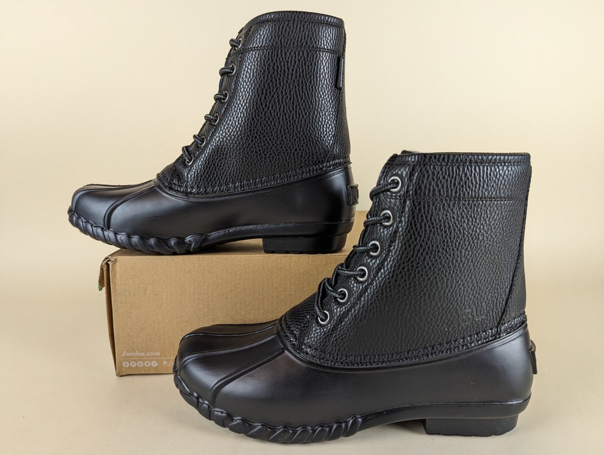 JBU Maine Waterproof Duck Boots Mens 13 Black Faux Fur Lined  display picture 2