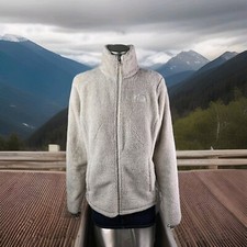 THE NORTH FACE Off White Fleece Zip Up Jacket Coat Women's size MEDIUM M
