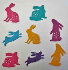 Easter Bunny Silhouette Die Cut Spring 8 pcs Set 1 Cardstock Die Cut Scrapbook