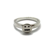 925 Sterling Silver Ring - Emoji Symbol, Minimalist Style, Nickel Free