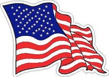 Waving American Flag Vinyl Decal Sticker American United States