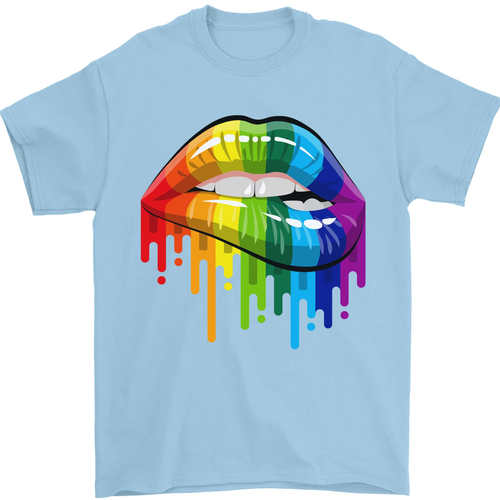LGBT Bitten Rainbow Lip Gay Pride Day Mens T-Shirt 100% Cotton - Picture 62 of 104