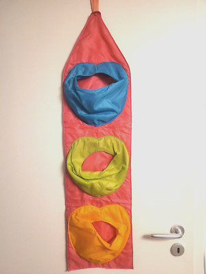 Süß: Hänge-Organizer/Wandhänger, pink-bunt, Kinderzimmer, 100 cm - NEU, 3 Fächer