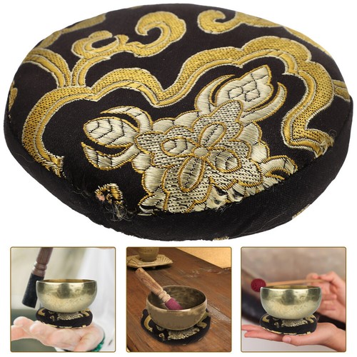 Wooden Fish Mat Singing Bowl Bottom Black Tibetan Accessories Decorative Pad - Picture 11 of 12