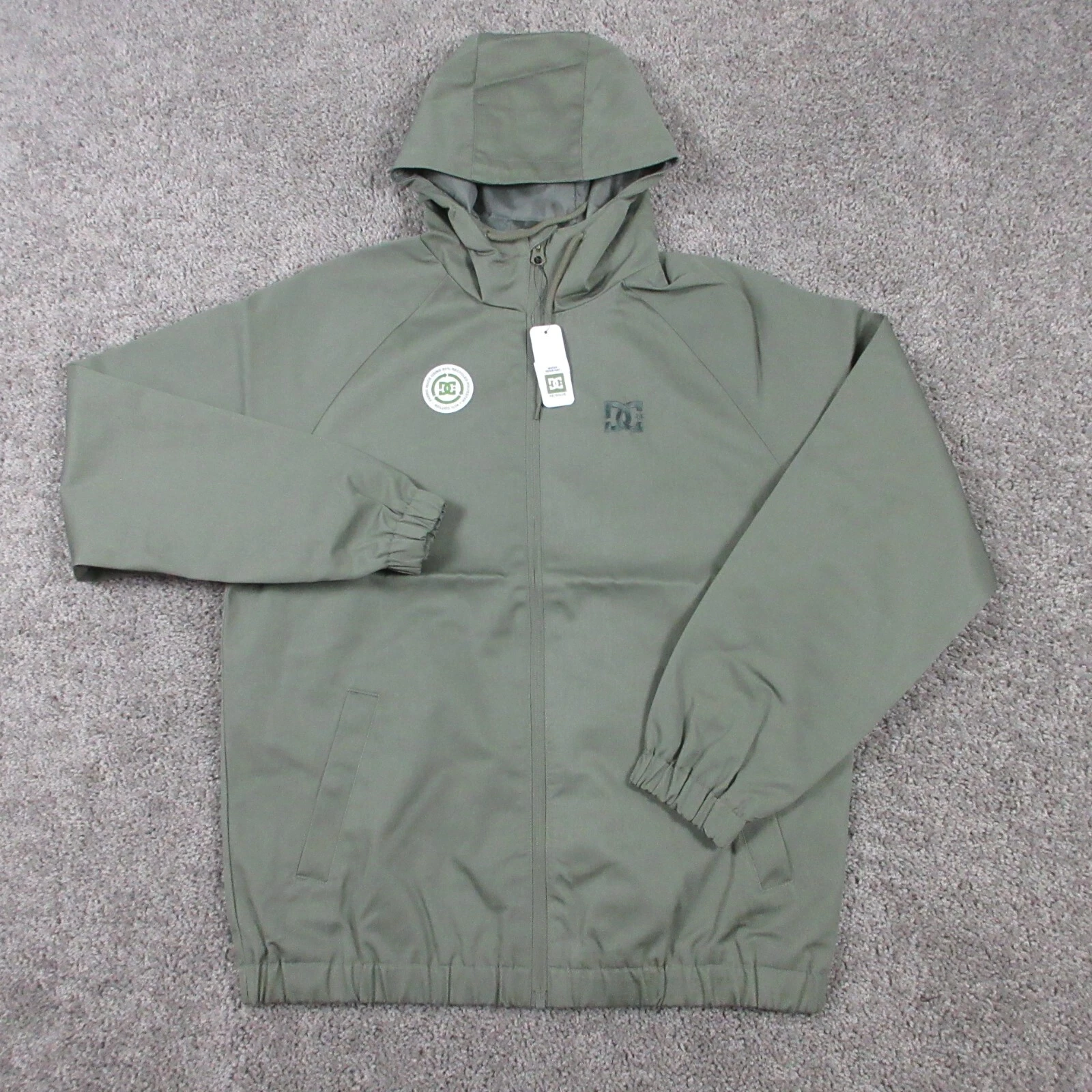 DC Jacket Mens Medium Green Solid Re/Solve Navigator Windbreaker Lightweight NWT - product detail image 1