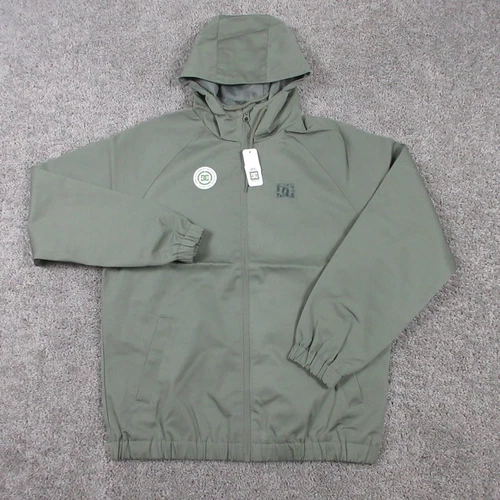 DC Jacket Mens Medium Green Solid Re/Solve Navigator Windbreaker Lightweight NWT video thumbnail