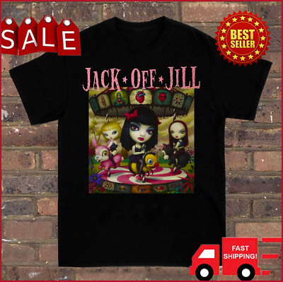 New Clear Hearts Grey Flowers Jack Off Jill Shirt Black Unisex S
