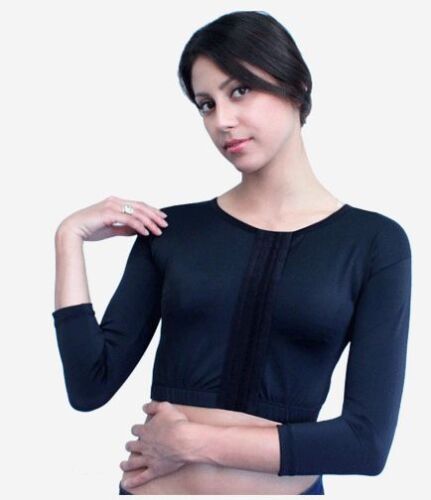 Compression Garment : Upper Vest with Sleeves, Front Hook , Latex-free - Picture 1 of 6