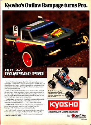 Kyosho Outlaw Rampage PRO RC Truck Vintage Print Ad Wall Art Decor