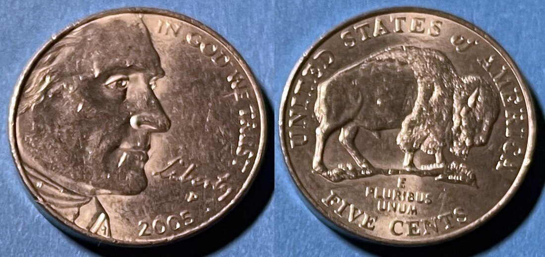 USA 2005 P 5 Cents Jefferson Nickel KM-368 Copper-nickel