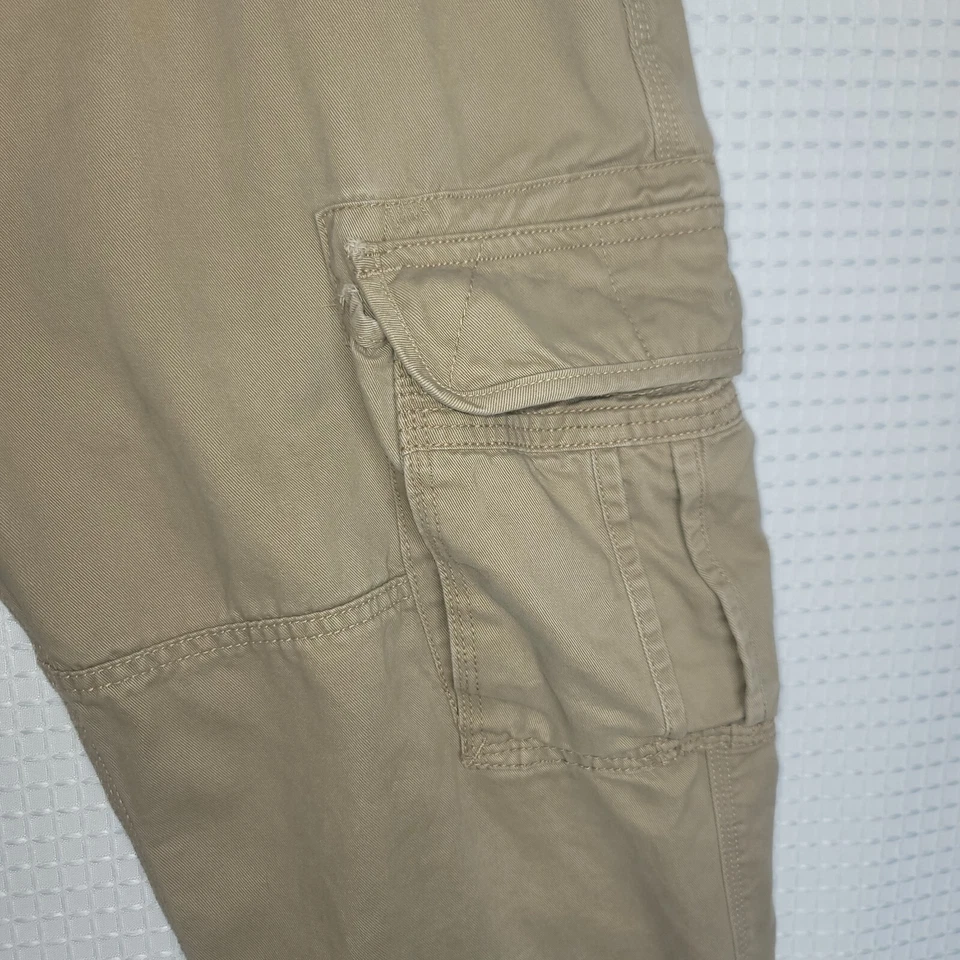 EUC 44/32 Jordan Craig Beige Tactical Cargo Pants 100% Cotton Hem Draw Strings - Image 3 of 4