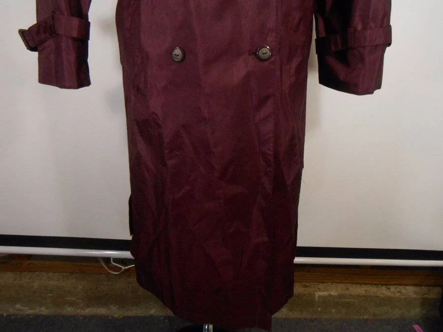Hermosa gabardina para mujer talla 9 10 British Mist ciruela púrpura forro extraíble Foto 3 de 4