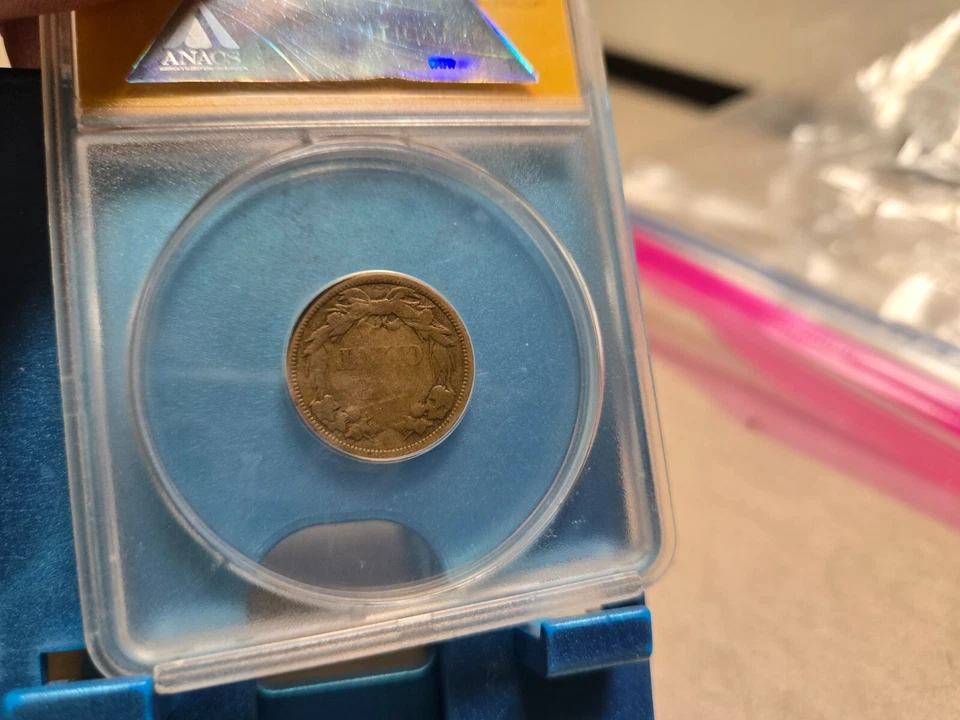 1858 FLYING EAGLE CENT SMALL LETTERS GRADED ANACS VG10 Cleaned Details - Image 4 of 4