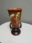 Roseville Pottery Vase Vintage 125-10" Freesia Pattern Double Handled Circa 1945