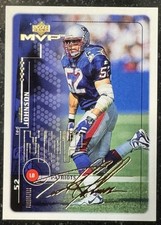TED JOHNSON 094/100 Gold SCRIPT! 1999 UPPER DECK UD MVP #114 Patriots