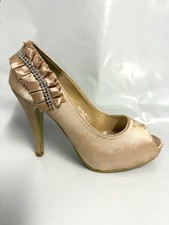 Damen Abend Brautschuhe Gold Peep  Toe 92150-5 Gr 36