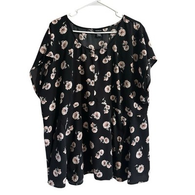 Torrid 3 plus size floral blouse black comfort top women s shirt work casual
