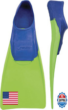 FINIS Long Floating Fins, Blue/Lime Green, XXXS Jr. 8-11 , 1.05.037.01