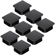 50 Pack 2" Square Plastic Plugs, Black LD Polyethylene