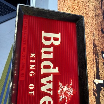 1960'S BUDWEISER BEER LIGHT UP HORSE RACING SIGN ANHEUSER BUSH 20