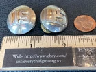 2 Vintage WWII US WW2 Military Army Collar Silver Tone Insignia Pin Concave Disc