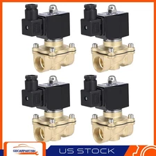 4Pcs 3/4" NPT 220-240V Air Suspension Valve Solenoid Brass Electric Air N/C