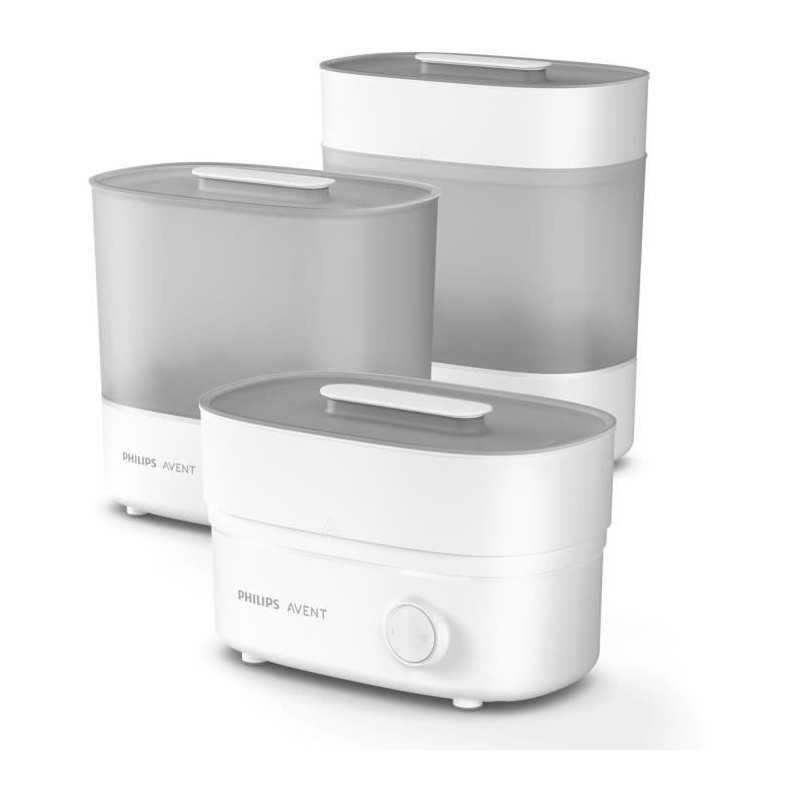 Stérilisateur Philips Avent blanc vapeur élimine les bactéries en 6 min