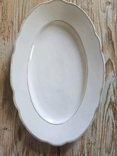 Antico Oscar Schaller Bavaria Vassoio Ovale Porcellana Piatto Portata 39x25,5 cm
