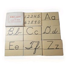 Vtg ABC Cards Learn Write s Print Cursive 2 Sided Classroom Decor Homeschool