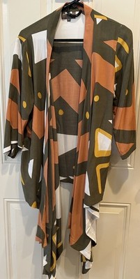 Anthropologie Bel Kazan Duster Kimono Boho One Size 3/4 Sleeves Pockets