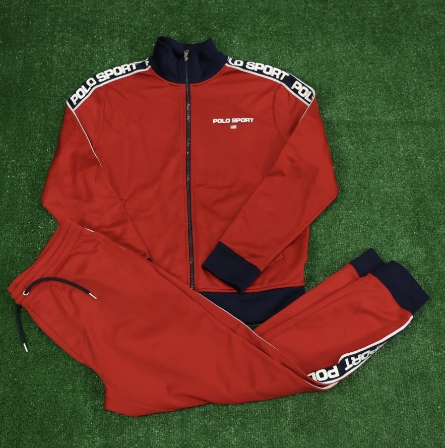 PoloSportRalphLaurenPerformanceTrackSuitSizeMediumRedSetTapeY28